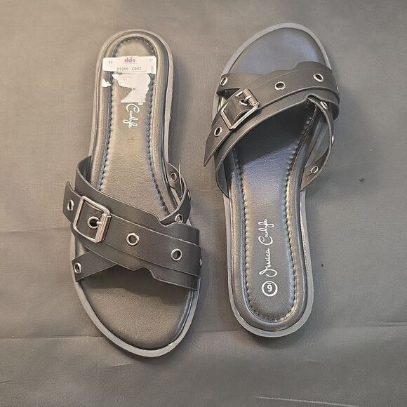 BRAND NEW JESSICA CARLYLE WOMENS STRAPPY DOME-STUD EMBELLISHED SANDAL - Picture 10 of 14